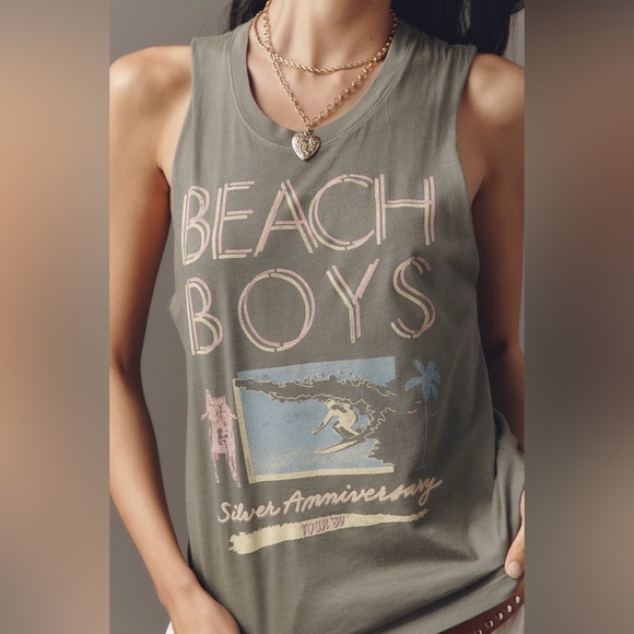 Anthropologie Letluv ‘Beach Boys’ Vintage Vibe Tank Top, Size S - Picture 3 of 10